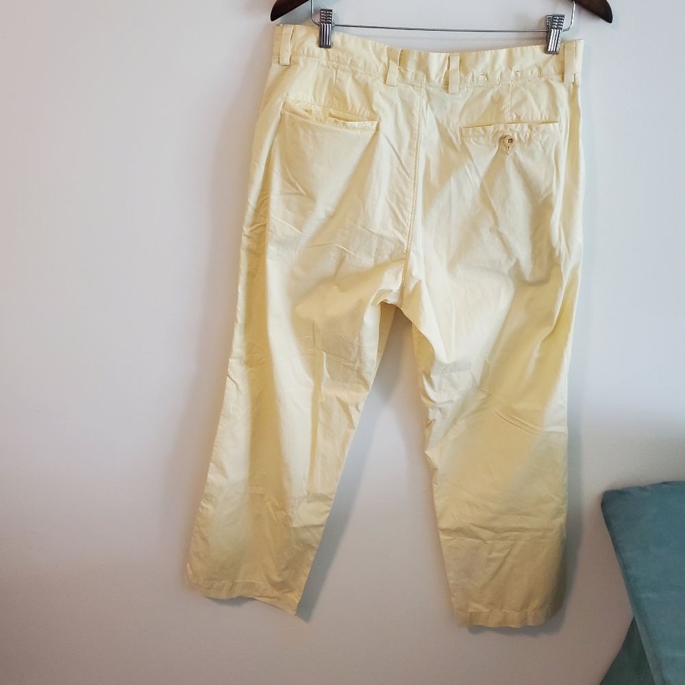 J. CREW 100% cotton banana yellow trouser pants lightweight size 34x36 - Picture 6 of 8